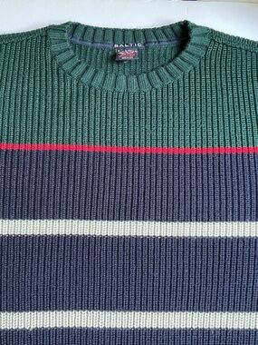 Paul & Shark Baltic navy & green crew neck ski sweater Sz L made in Italy 🇮🇹